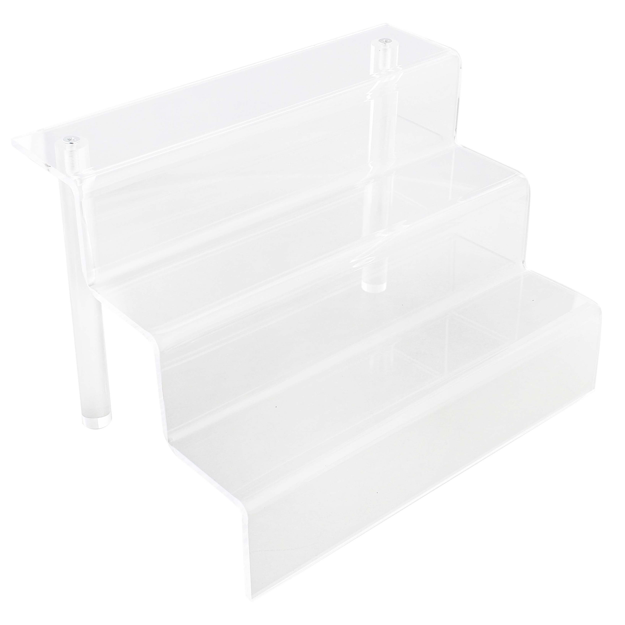 Spec101 Acrylic Display Shelf Riser 2pk Clear Acrylic Stand 3Tiered