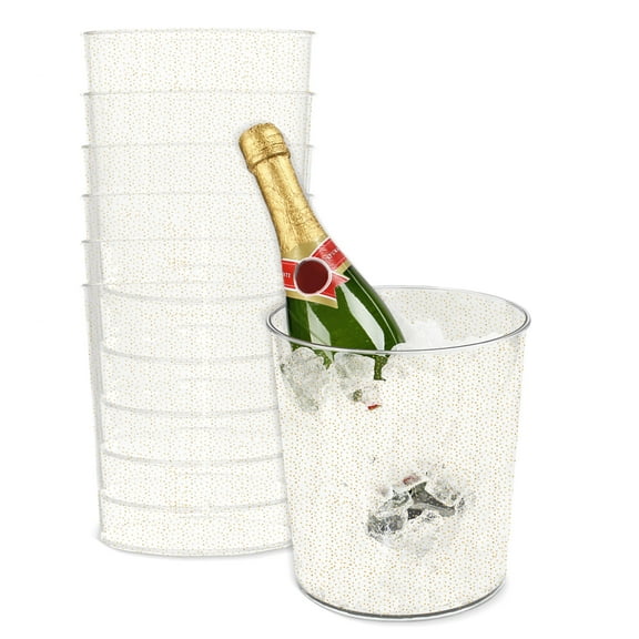 Spec101 Champagne Ice Bucket for Wine 6pk - 2.83L Gold Plastic Beverage Tub
