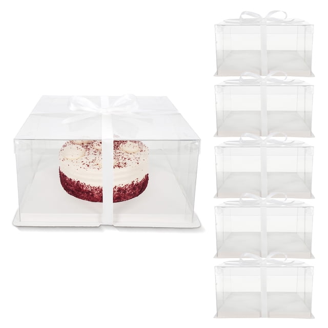 Spec101 Clear Cake Box Pastry Boxes 12x12x7 Inch Cake Boxes with Cake ...