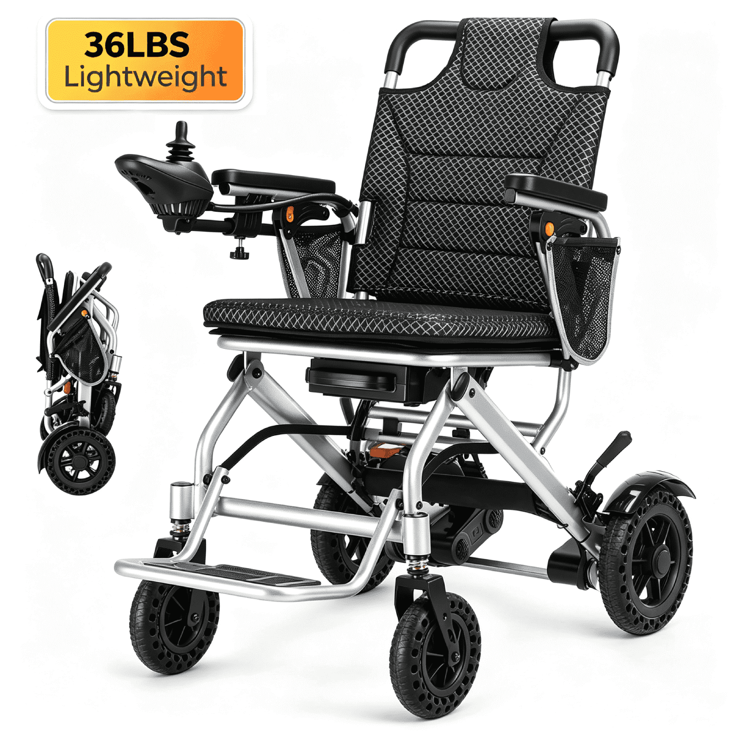 Specared Ultra Lightweight Electric Wheelchair, 36Lbs Quick Fold