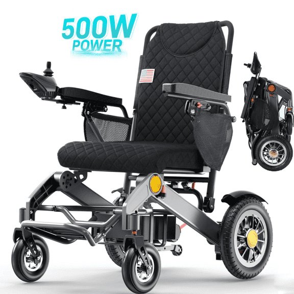Specared Electric Wheelchair with 500W Power, 25 Miles Range & 20'' Wider Seat Motorized Wheelchair, Heavy-Duty Aluminum 400lb Capacity