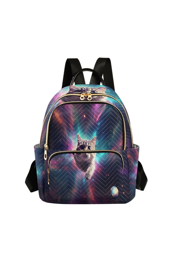 Spece Universe Cat Planets Travel Laptop Backpack Casual Daypack Lightweight Bookbag Compartment for Business