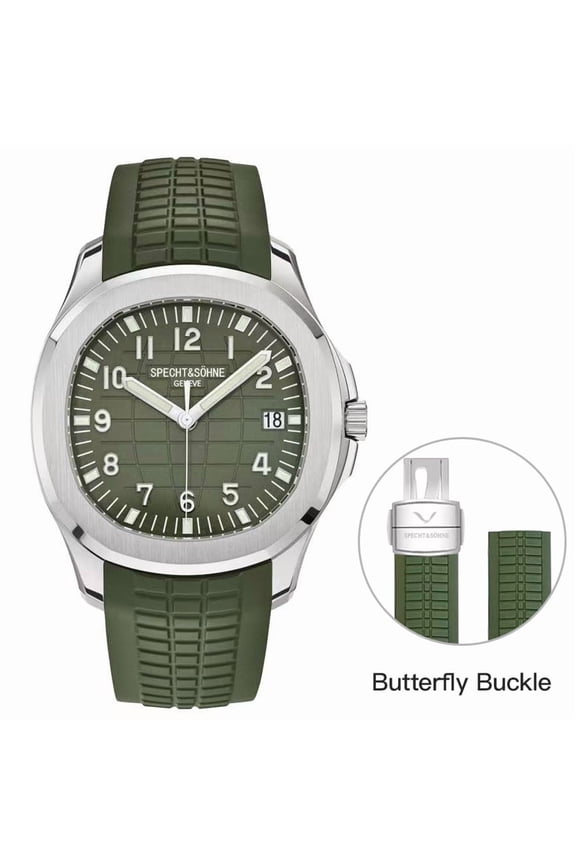 2025 New Luxury Men Mechanical Wristwatch Miyota 8215 Stainless Steel Watch Green Rubber Sapphire Reloj Hombre