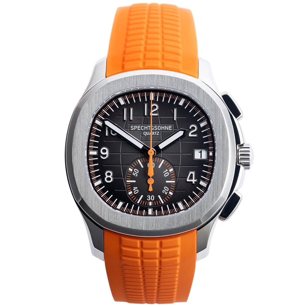 Specht & Sohne Sports Watches For Men Orange Top Brand Luxury Rubber Wrist Watch Fashion Chronograph Wristwatch Relogio Masculino
