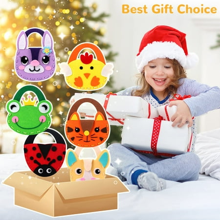 Special ABC Party - Cute Purse Sewing Kit for Kids 3-5 Pre-Punched 6 DIY Handbag Toddlers Candy Bag