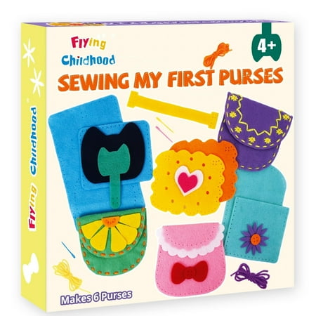 Special ABC Party,6 Easy Purse Sewing Kit for Kids 4+,Beginner DIY Craft Felt Embroidery Gift
