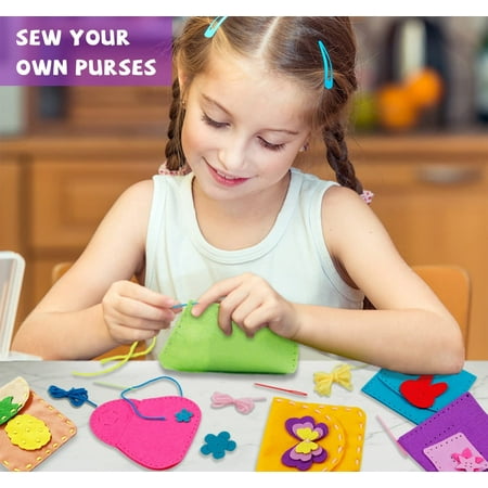 Special ABC Party - Purse Sewing Kit for Kids Age 4+ Beginners DIY Craft 6 Bag Felt Birthday Gifts