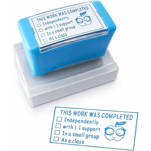 Special Accommodations Self Inking Stamp for Teachers SPED Modifications Rubber Teacher Stamp First Day of School Back to School Teacher Must Haves Dormitory Supplies This Work was Completed (Blue)