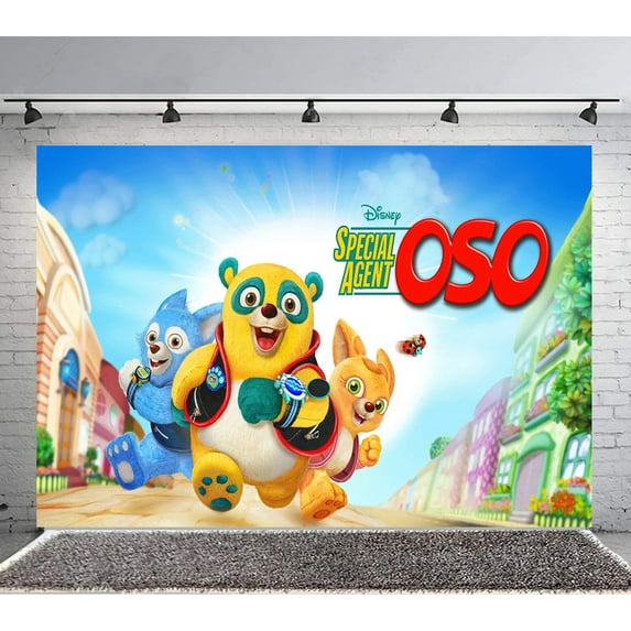 Special Agent Oso Backdrop Banner Party Supplies Poster Movie Theme Background for Photography Birthday Decorations