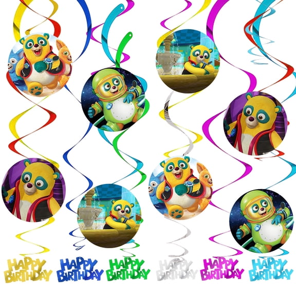Special Agent Oso Party Decorations Hanging Swirl Sign Whirls Birthday Streamer Ceiling Decor Supplies 14 pcs