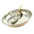 thumbnail image 1 of Special Authentic Traditional Indian Copper Steel Serving Plate With Spoon Tableware Dinnerware Kitchen Utensils, 1 of 3