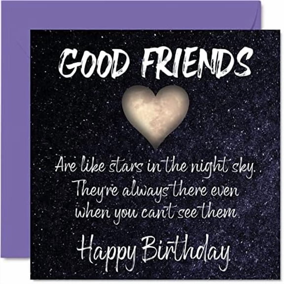 Special Birthday Cards for Friend - Friends Like Stars - Happy Birthday Card for Friend from Bestie, Friend Birthday Gifts, 5.7 x 5.7 Inch Friendship Greeting Cards Gift for Bestfriend$$Office