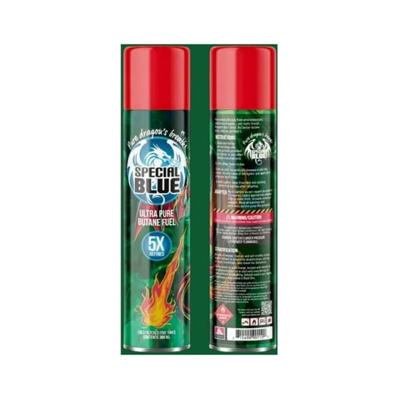 Special Blue 5X BUTANE Gas refined. Lighter Refill Fuel 300 Ml ( 2 Bottles )