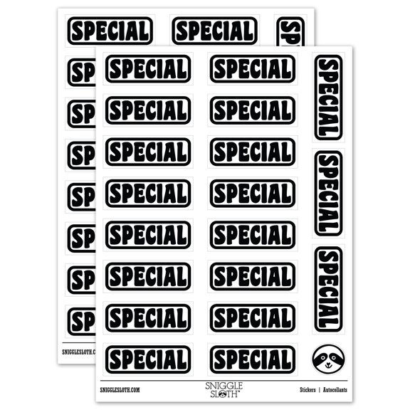 Special Bold Border Sticker Set - White - Matte Finish - 2.00" Large