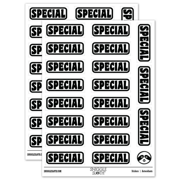 Special Bold Border Sticker Set - White - Matte Finish - 2.00" Large