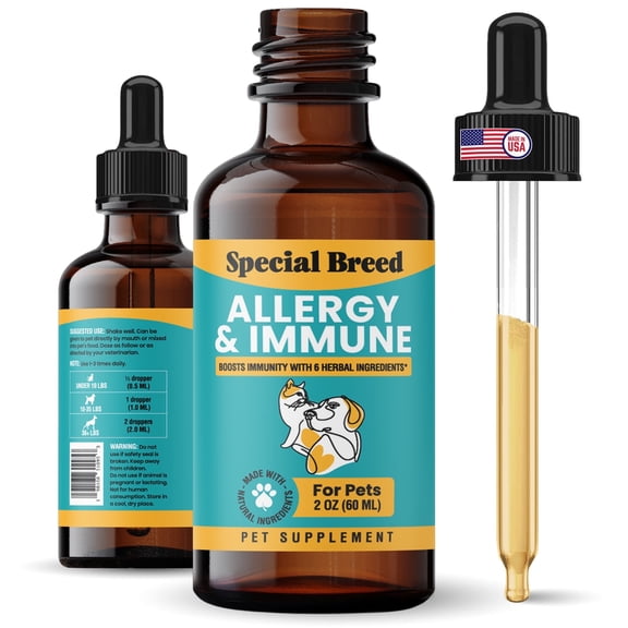 Special Breed Allergy & Immune with Elderberry, Allergy Relief for Cats and Dogs, Anti Itch Treatment, Relief for Pet Allergies, Immune Support for Cat or Dog, 2 oz
