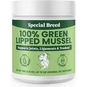 Special Breed Green Lipped Mussel Powder for Dogs & Cats - 100% New Zealand - Natural Hip & Joint Supplement for Joints, Tendons, Ligaments, Muscles - 100 Grams - Up to 332 Servings