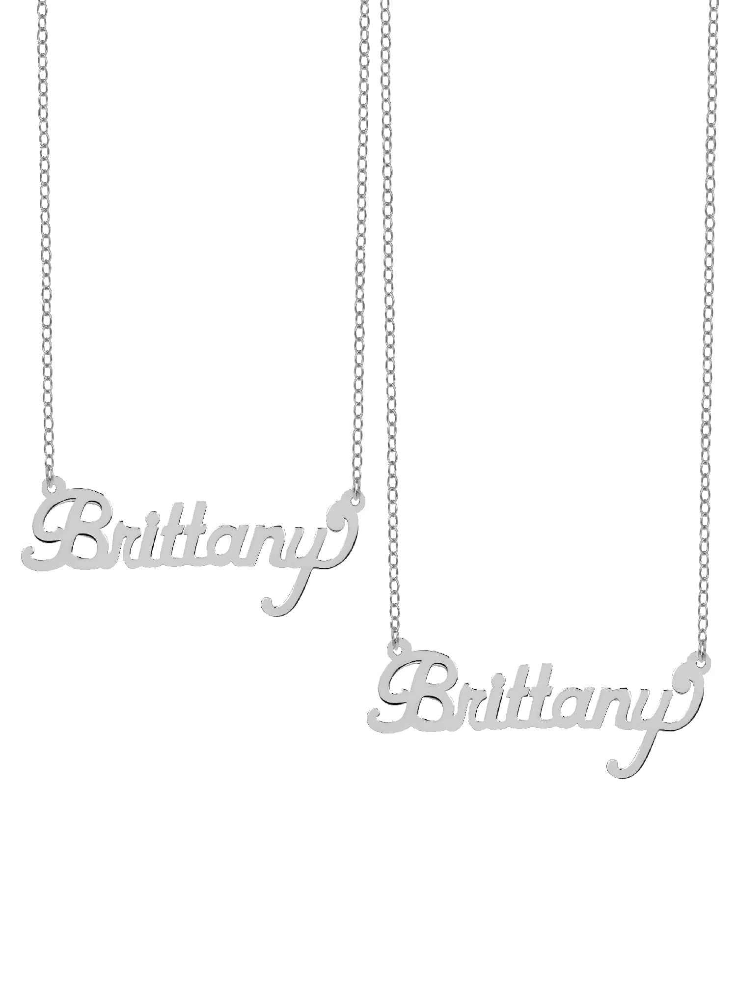 Special Bundle BOGO. Buy One Get One at 50% Off of the Personalized "Brittany" Polished Name Necklace