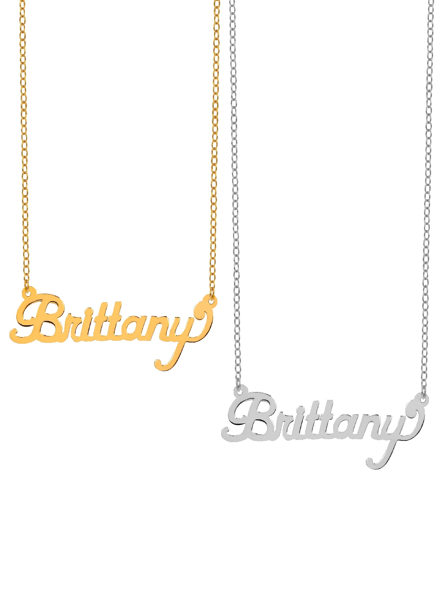 Special Bundle BOGO. Buy One Get One at 50% Off of the Personalized "Brittany" Polished Name Necklace
