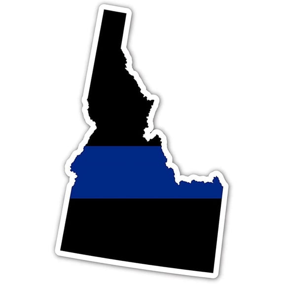 Special COMBO deal! Pack of (3) Three Idaho State Shape Police The Thin Blue Line Ribbon - Law Enforcement Family, Supporter, Personnel Bumper Sticker Decal 3x5 in