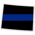 thumbnail image 1 of Special COMBO deal! Pack of (3) Three Wyoming State Shape Police The Thin Blue Line Ribbon - Law Enforcement Family, Supporter, Personnel Bumper Sticker Decal 4x5 in, 1 of 3