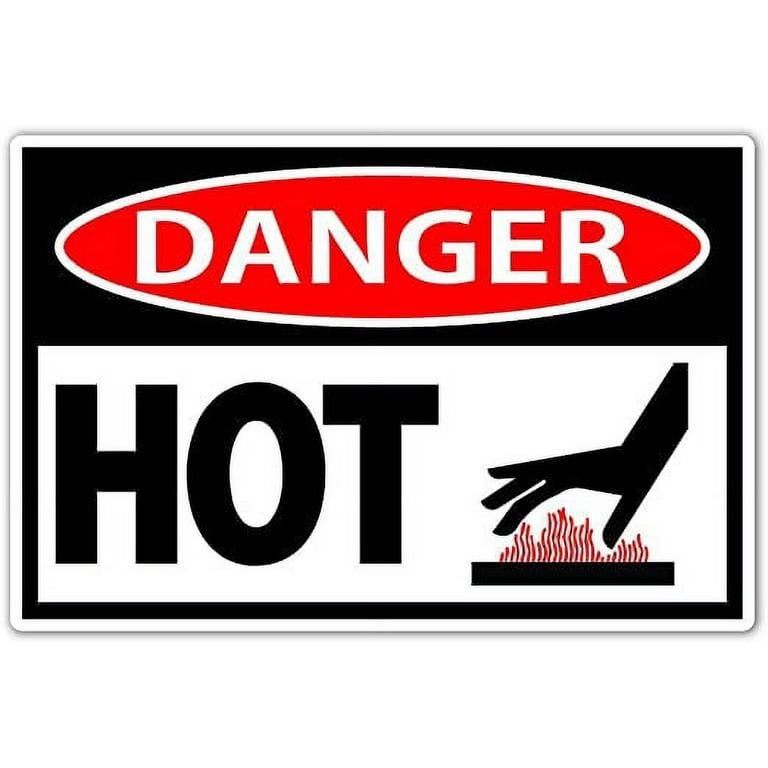 Hot Warning Sign Sticker