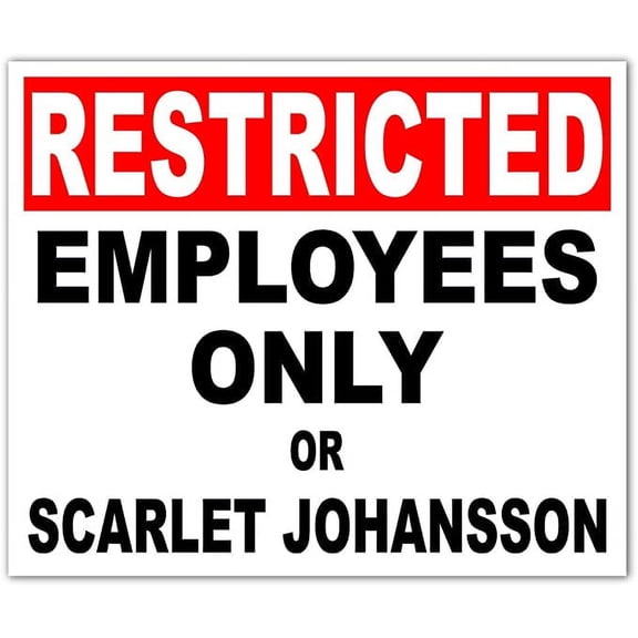 Special COMBO deal! Pack of (5) Five Restricted Employees Only or Scarlet Johansson - Funny Prank Label Decal Bumper Sticker 5x6 in
