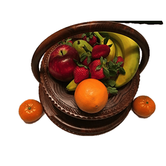 Special Christmas DAY LOVE Gift Wooden Collapsible Fruit Basket (12"x12"x12") Elegant Wooden Foldable Fruit Basket Circular Hand Crafted Valentine Day Gift
