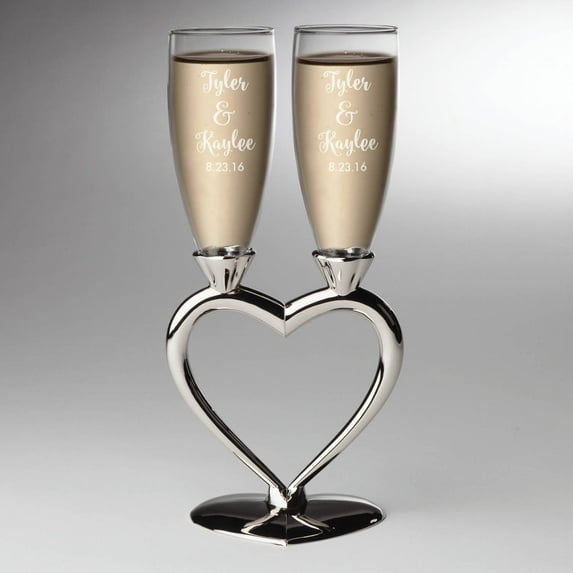 Special Couple Set of 2 Personalized Split Heart Toasting Goblets