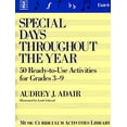 thumbnail image 1 of Pre-Owned Special Days Throughout the Year: 50 Ready-To-Use Activities for Grades 3-9 (Music Curriculum Activities Library, Unit 6) (Paperback) 013826421X 9780138264215, 1 of 1