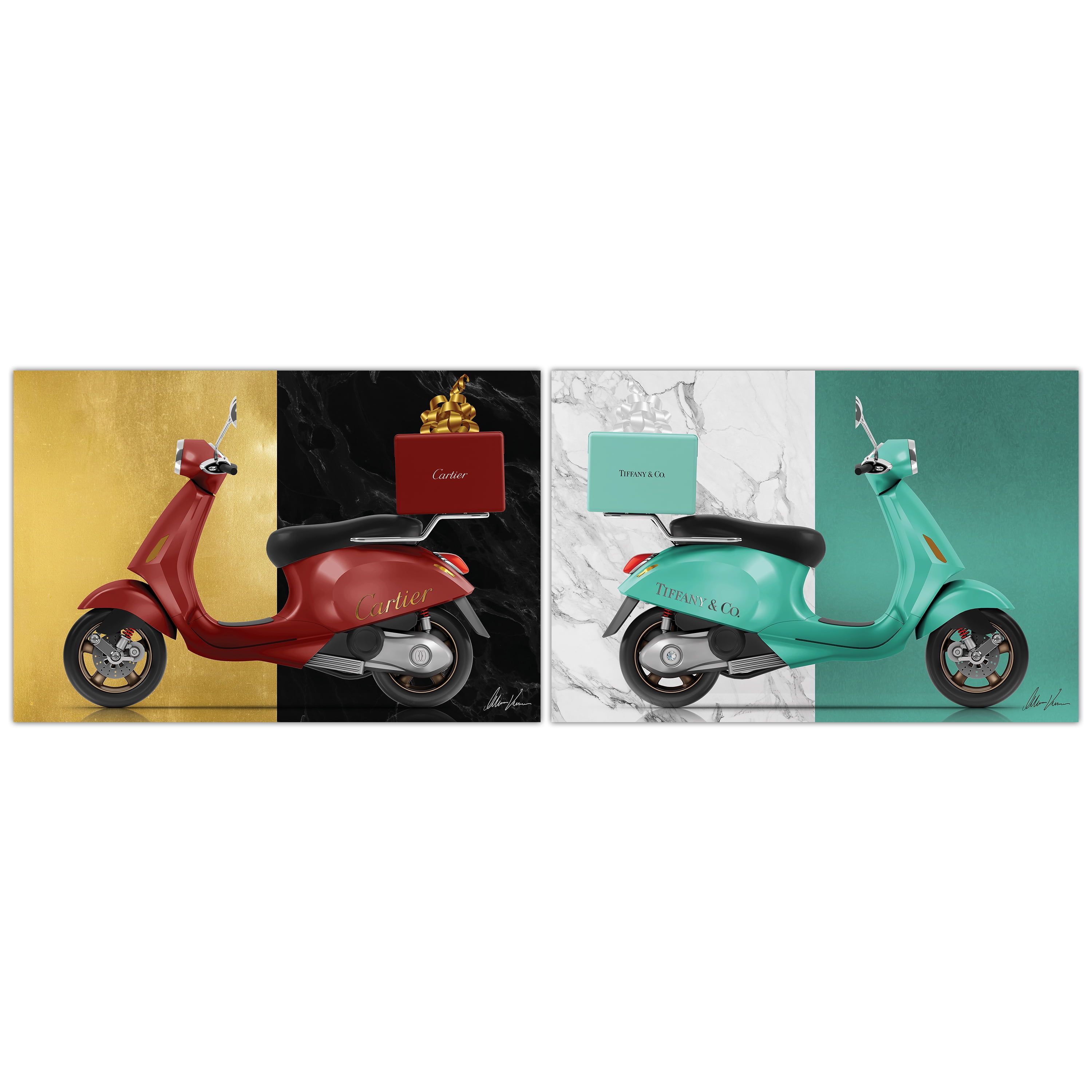 Special Delivery Frameless Free Floating Tempered Glass Panel Graphic Wall Art , 32" x 48" each