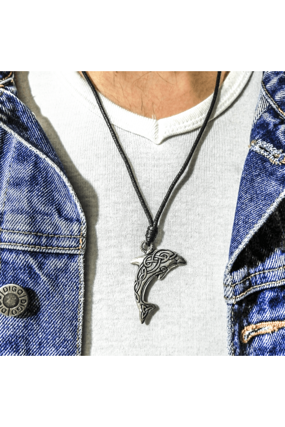 Special Design Neclace - Patterned Dolphin Figured Antique Silver Plated - Gift - For Men&Women