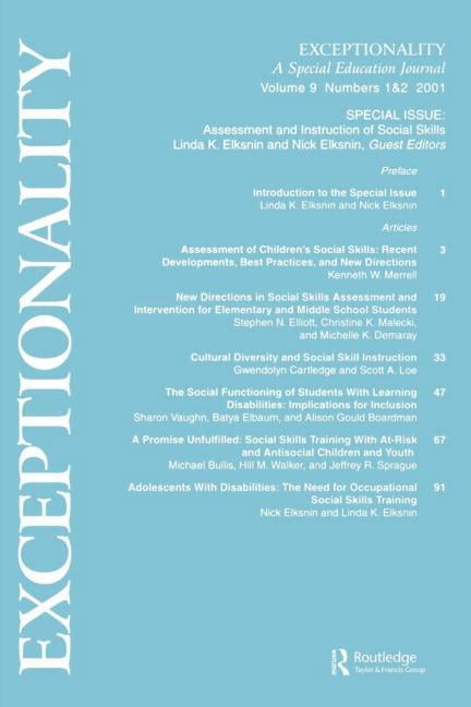 Special Double Issue of Exceptionality Assessment and Instruction of ...