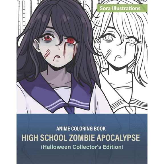 Special Edition Anime Coloring Book: High School Zombie Apocalypse (Halloween Collector's Edition), Book 1, (Paperback)