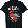 thumbnail image 1 of Special Education No Challenge Too Large Autism Awareness T-Shirt Black Small, 1 of 4