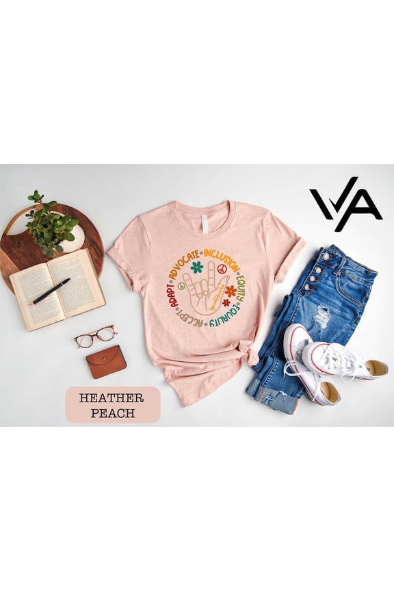 Special Education Shirt, Autism Shirt, Accept Adapt Advocate Inclusion Equity Equality Shirt, Autism Awareness Tee, Autism Acceptance, Full Size S-5XL