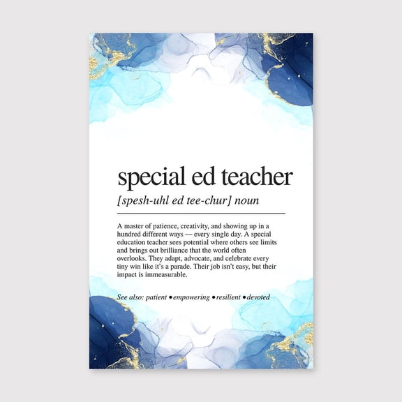 Special Education Teacher Definition Canvas 8x12 inch, Special Education Teacher Definition Print: Appreciation Gift, Classroom Decor