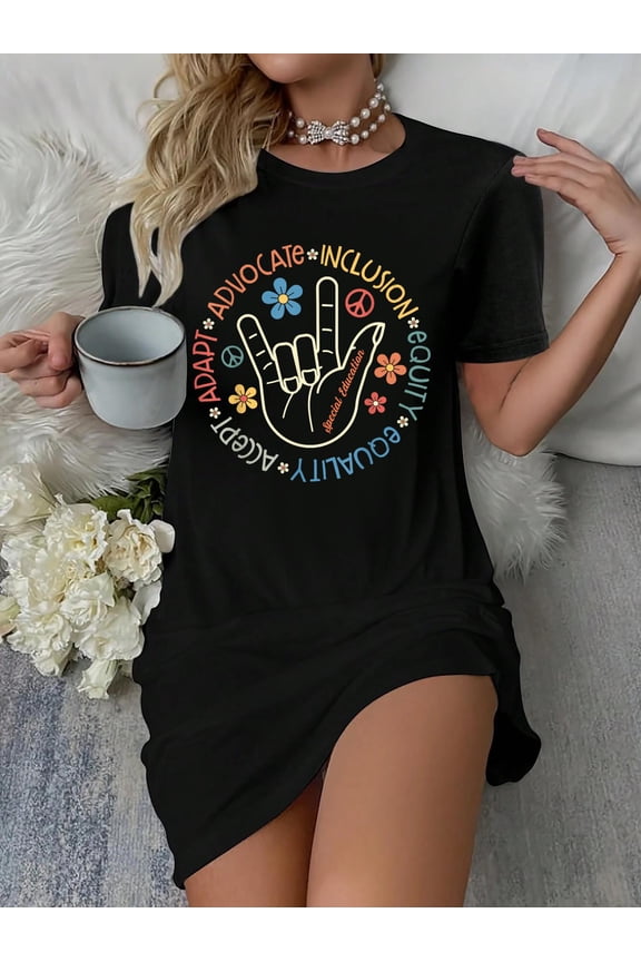 Special Education Teacher Inspirational SPED Teachers Autism T-Shirt Dress Casual Summer Dress Everyday Outfit