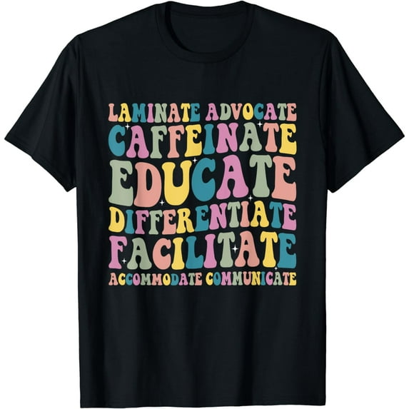 Special Education Teacher Laminate Accommodate Collaborate T-Shirt