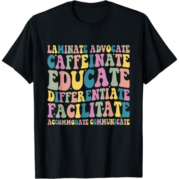 Special Education Teacher Laminate Accommodate Collaborate T-Shirt