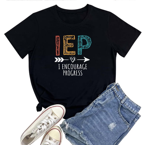 Special Education Teacher Women's T-Shirt SPED Teacher Appreciation Tee, Heart Graphic Short Sleeve Top, Back to School Classroom