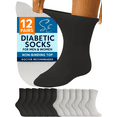 thumbnail image 1 of Special Essentials 12 Pairs Men's Black and Grey Cotton Diabetic Ankle Socks 10-13, 1 of 8