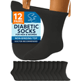thumbnail image 1 of Special Essentials 12 Pairs Men's Cotton Diabetic Ankle Socks Black 10-13, 1 of 8