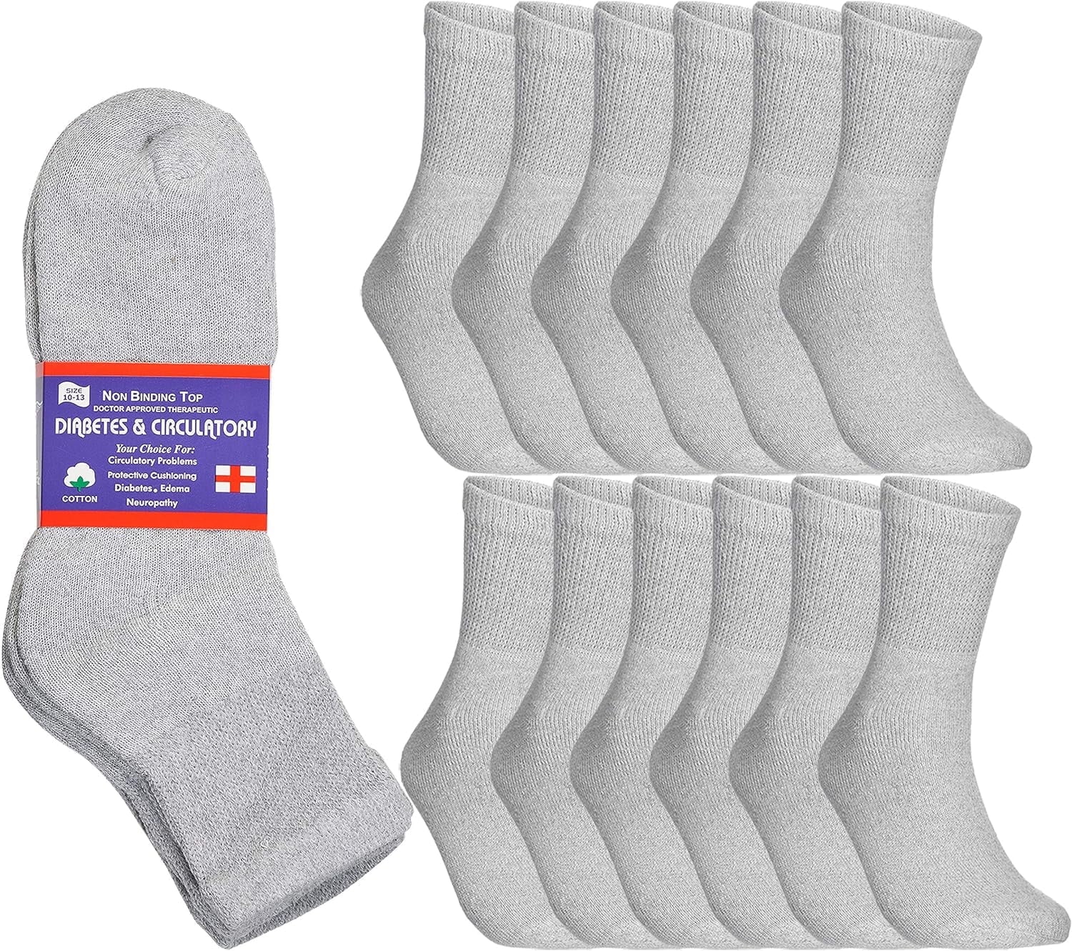 Creswell 3 Pairs Of Mens White Diabetic Ankle Socks 13-15 King Size