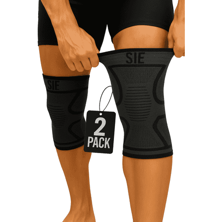 Special Essentials Knee Compression Sleeve Brace for Men and Women, Size L, 2 Pack