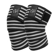 Special Essentials 2 Pack Knee Wrap braces with Strap For Men & Women - Flexible Support for Weightlifting, Powerlifting, Squats, Leg Press, and Cross Training