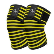 Special Essentials 2 Pack Knee Wraps with Strap For Men & Women - Flexible Support for Weightlifting, Powerlifting, Squats, Leg Press, and Cross Training