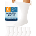 thumbnail image 1 of Special Essentials Diabetic Socks for Men & Women – 6 Pairs of Non-Binding Moisture-Wicking Neuropathy Socks – Crew Length, White, 10-13, 1 of 7