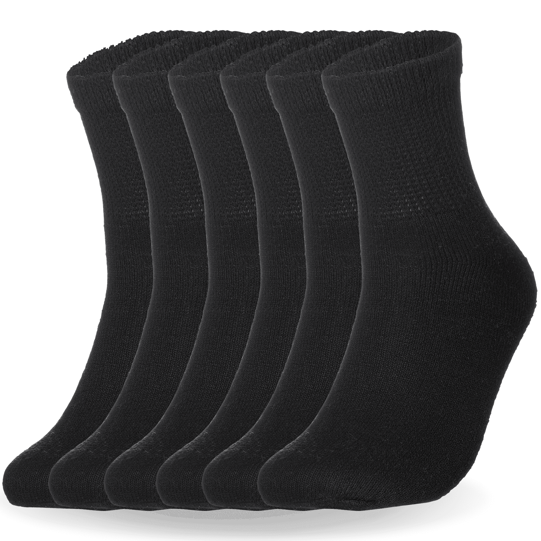 Special Essentials 6 Pairs Men's Cotton Diabetic Ankle Socks Black 10