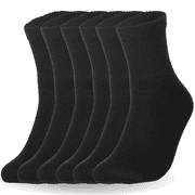 Special Essentials 6 Pairs Men's Cotton Diabetic Ankle Socks Black 10-13